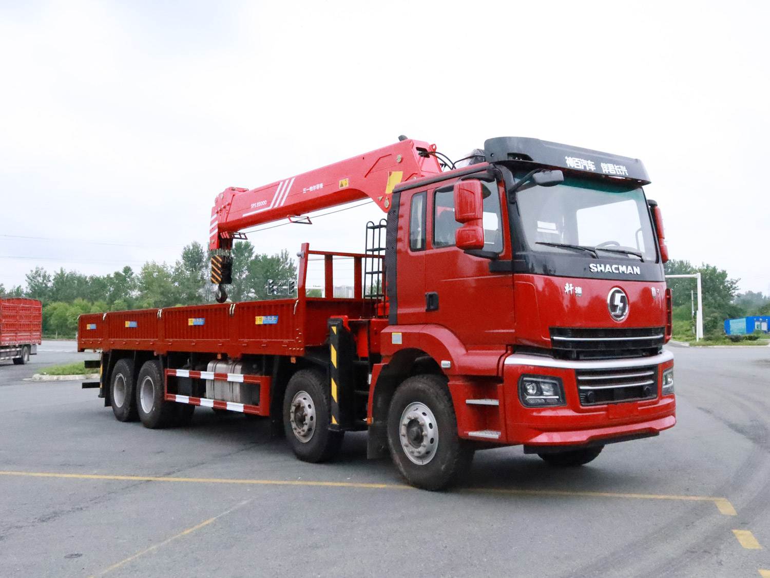 國(guó)六陜汽軒德翼3前四后八上裝三一14噸直臂式吊機(jī)隨車吊